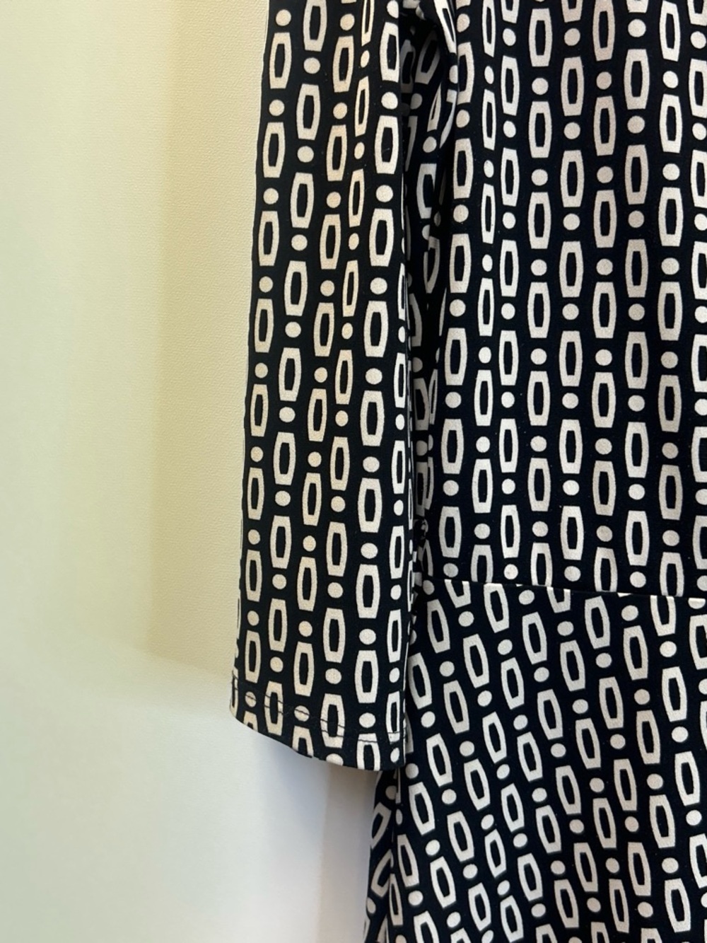 Apt. 9 Black and White Geometric Wrap Midi Dress - Picture 3 of 6